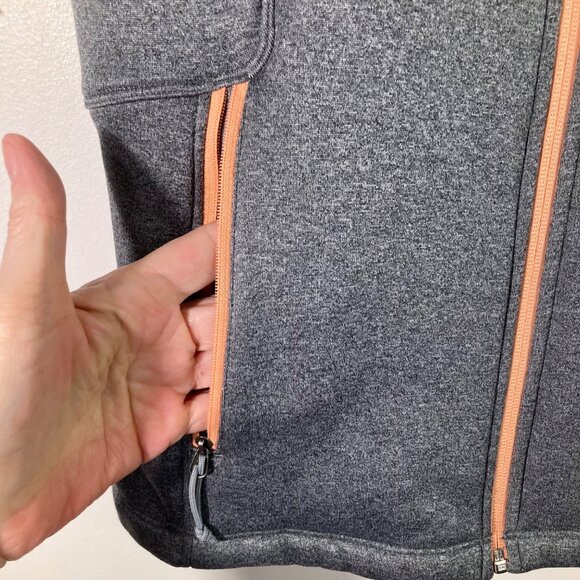 Womens The North Face Zip Fleece Vest Gray Peach‎ M Polyester Elastane Pockets - Picture 5 of 11